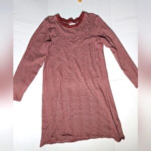 American Eagle Red and White Striped Long Sleeve Dress